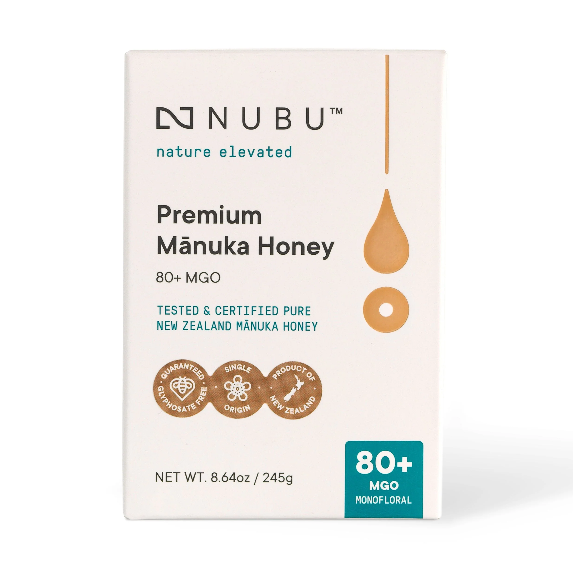 NUBU Premium Mānuka Honey 80+ MGO - 245g