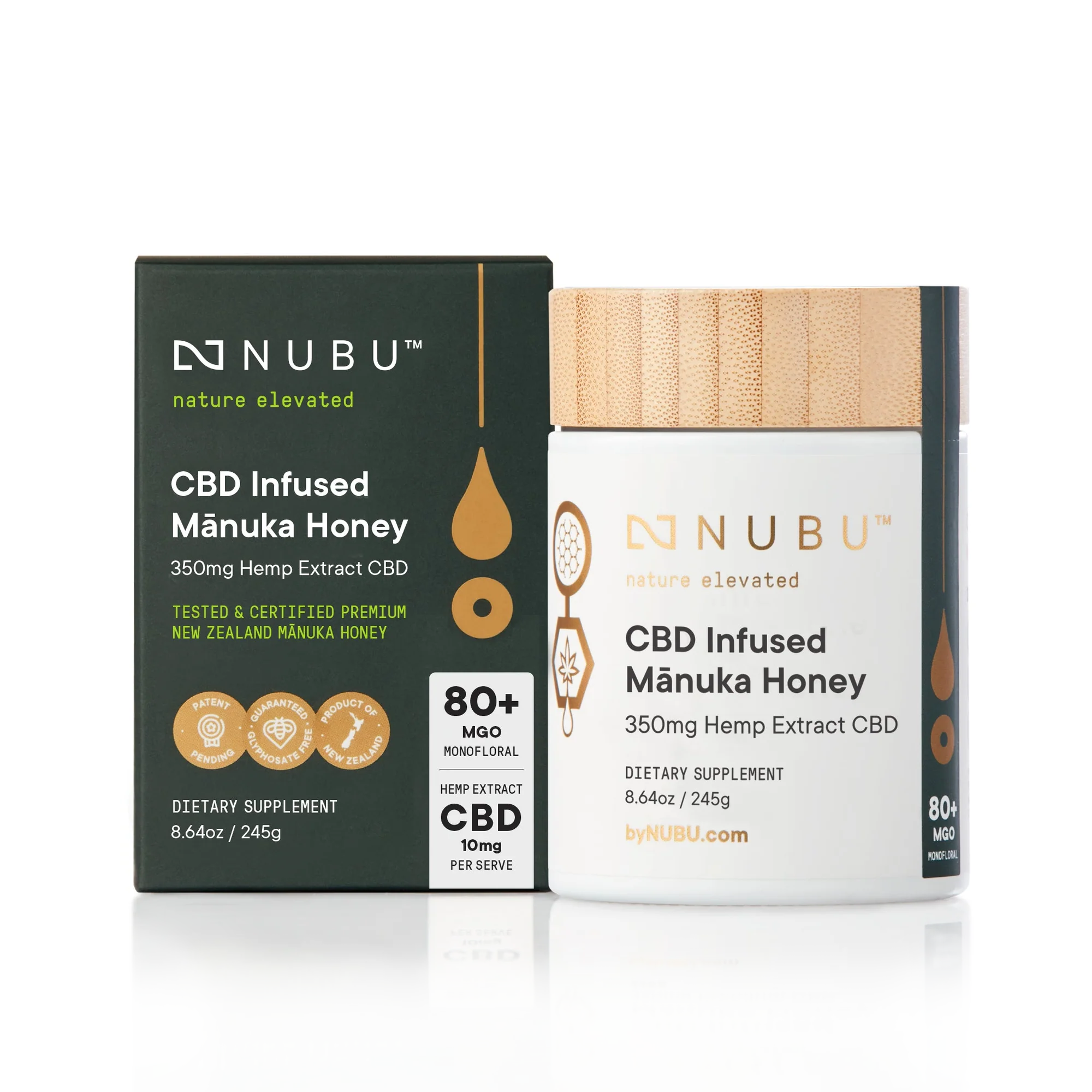 NUBU CBD Infused Mānuka Honey 80+ MGO 245g